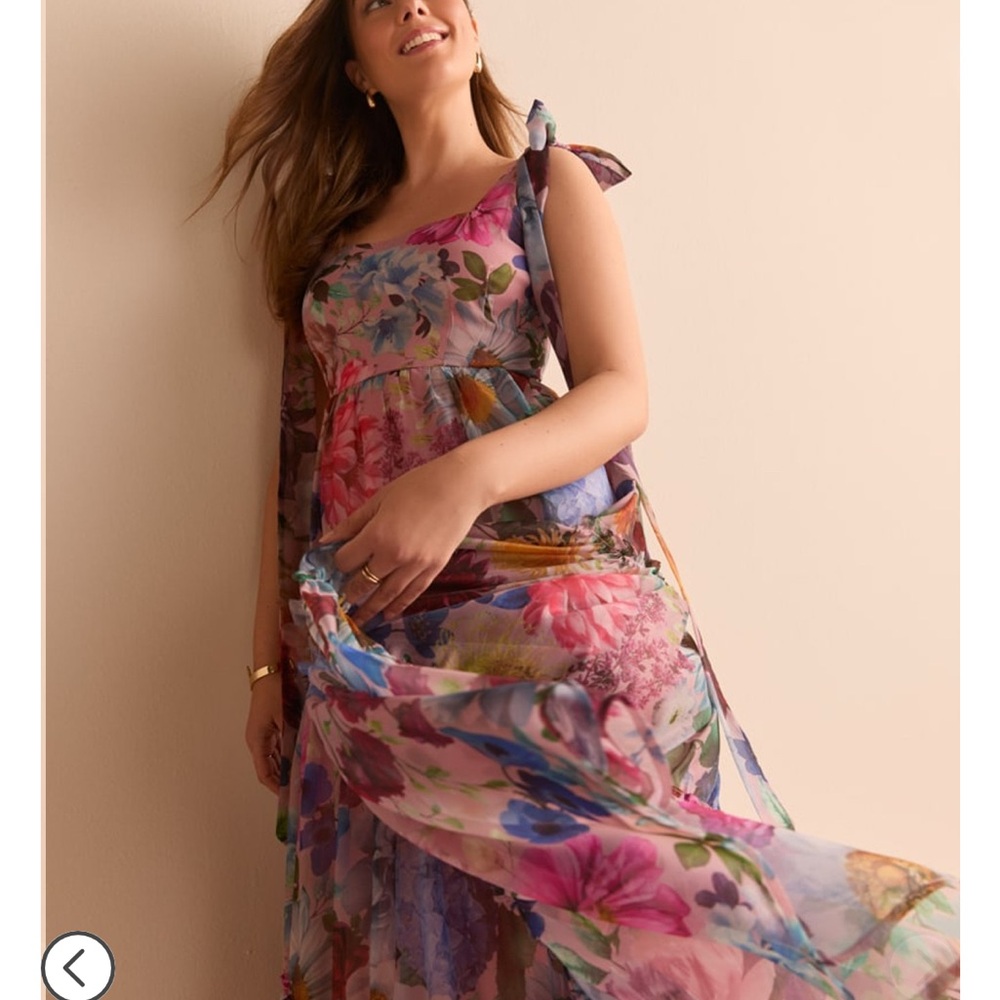 Tie Strap Floral Maxi Dress
